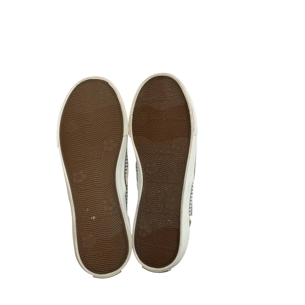Tommy Bahama Blue White Striped Canvas Slip On Shoes Sneakers - Women's Size 7.5